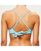 Haut de Maillot  armaturé texturé bleu du nil
