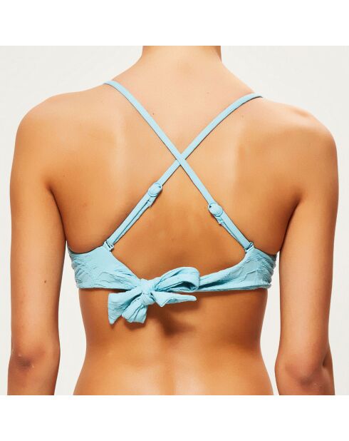 Nilblaues Bikinioberteil mit strukturiertem Bügel