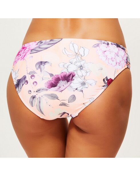 Bas de Maillot froncé fleuri pêche