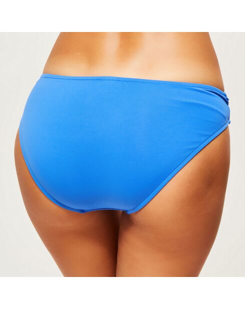 Mediterraans blauw bikinibroekje met gedraaide taille