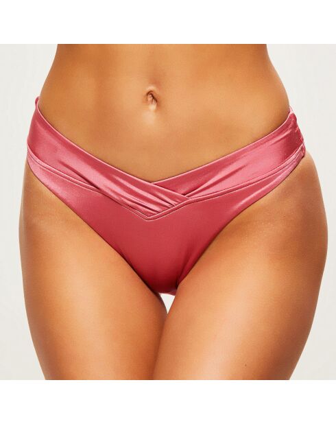 Rosafarbene Bikinihose mit V-Taille