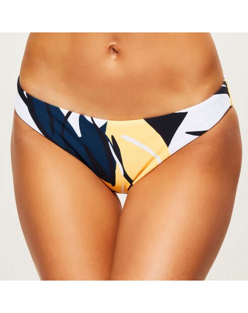 Blau/gelb/weiß bedruckte Bikinihose