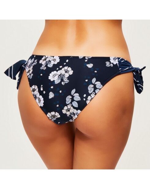 Dunkelblaue Bikinihose mit Blumenmuster