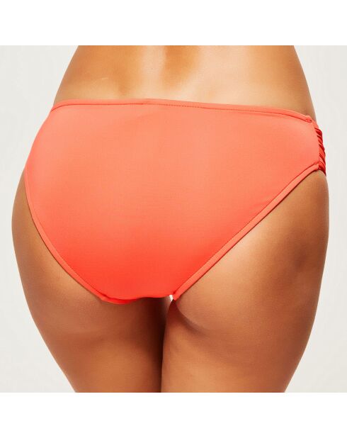 Braguitas de bikini drapeadas de color naranja