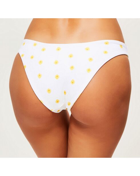 Bas de Maillot réversible fleuri jaune/blanc