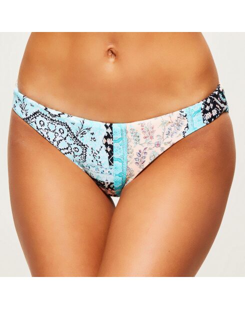 Omkeerbaar bikinibroekje met zwart/blauwe print