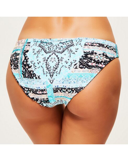 Omkeerbaar bikinibroekje met zwart/blauwe print