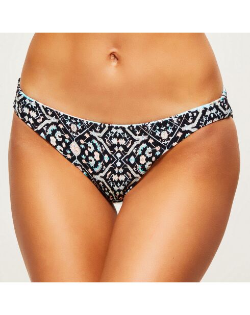 Omkeerbaar bikinibroekje met zwart/blauwe print