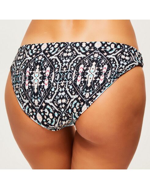 Omkeerbaar bikinibroekje met zwart/blauwe print