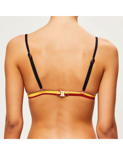 Mehrfarbig gestreiftes Triangel-Bikinioberteil