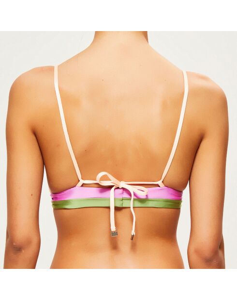 Haut de Maillot triangle imprimé pêche