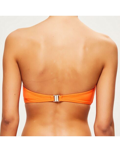 Würziges orangefarbenes rechteckiges Bandeau-Bikinioberteil