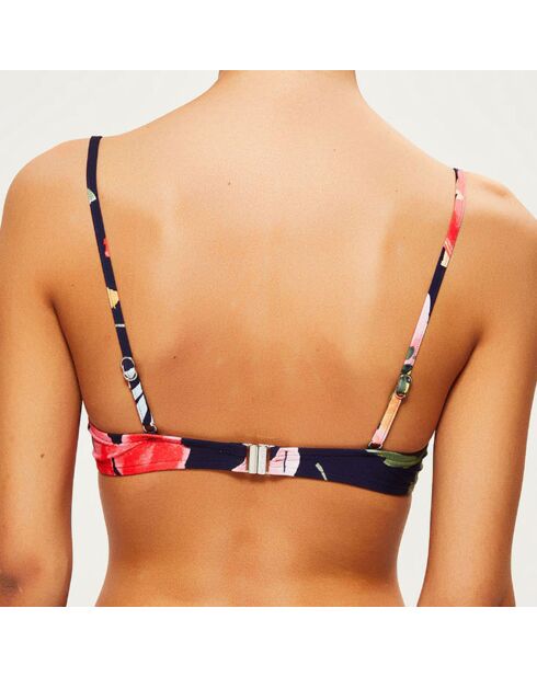 Haut de Maillot armaturé imprimé bleu foncé