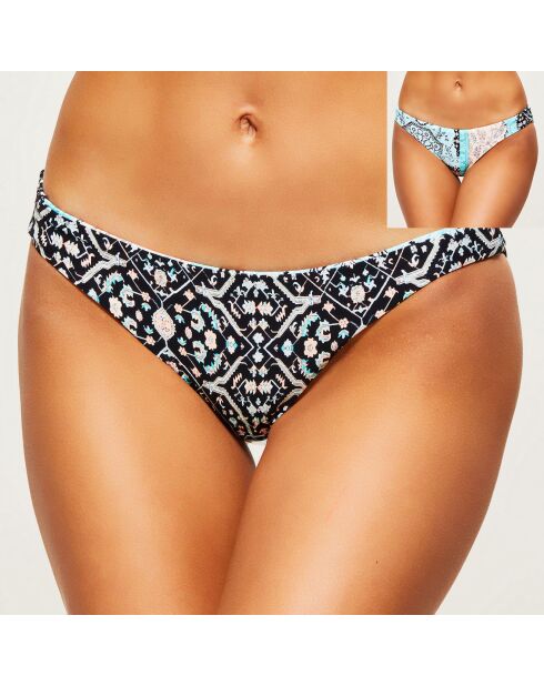 Omkeerbaar bikinibroekje met zwart/blauwe print