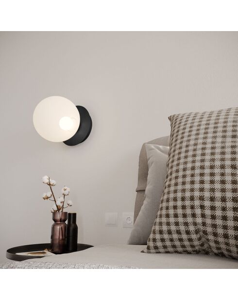 Schwarze Wandlampe Enna - D.12 cm