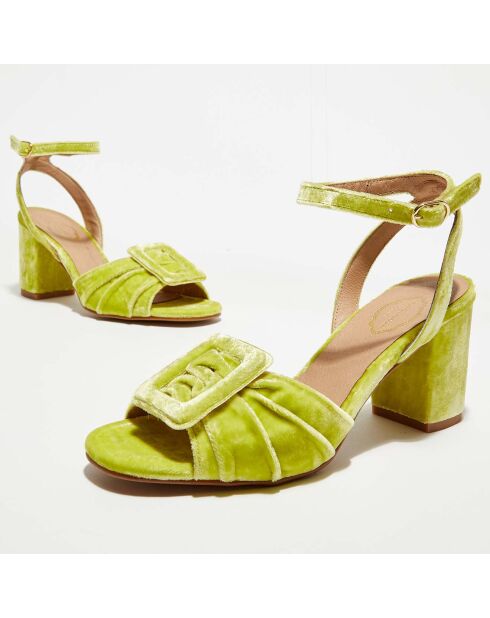 Sandales en Velours Lana jaunes - Talon 8,3 cm