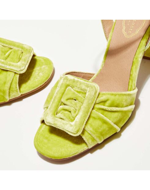 Gelbe Lana-Samtsandalen - 8,3 cm Absatz