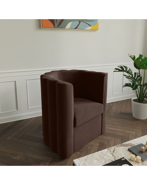 Fauteuil Frida marron - 72x70.5x79.5 cm