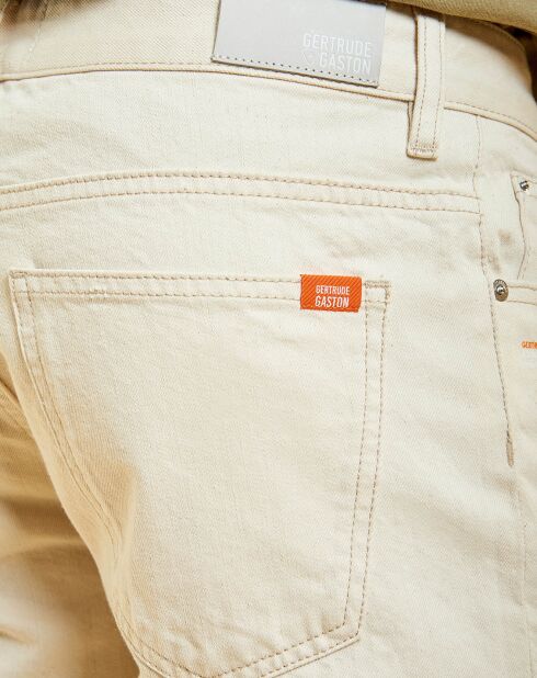 Short en jean Léon blanc cassé