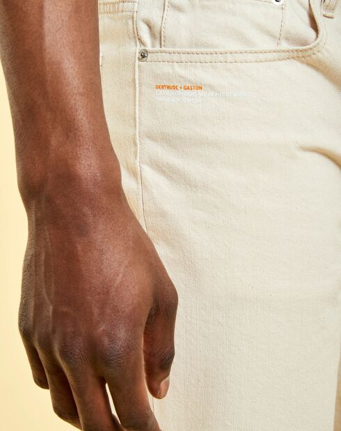Short en jean Léon blanc cassé