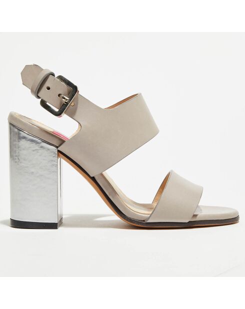 Sandales en Cuir Lana taupe - Talon 10 cm