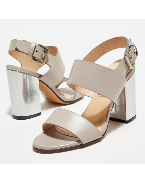 Sandales en Cuir Lana taupe - Talon 10 cm