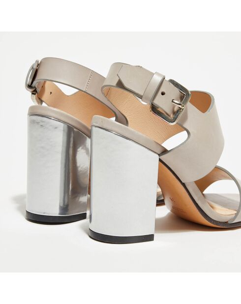 Sandales en Cuir Lana taupe - Talon 10 cm