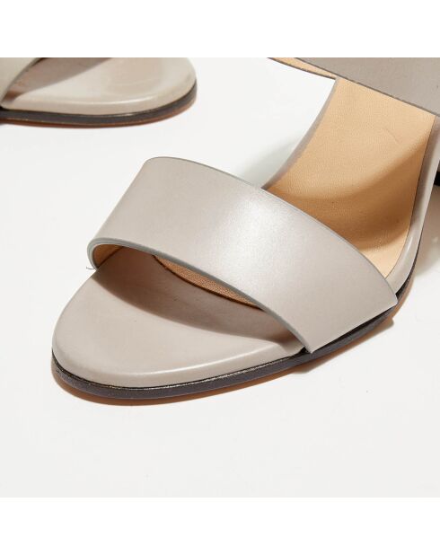 Sandales en Cuir Lana taupe - Talon 10 cm