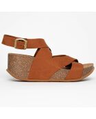 Sandales Ballina plateforme camel - Talon 7 cm
