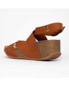 Sandales Ballina plateforme camel - Talon 7 cm