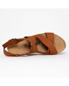 Sandales Ballina plateforme camel - Talon 7 cm