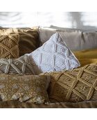 Weißer Makramee-Kissenbezug - 35x50 cm