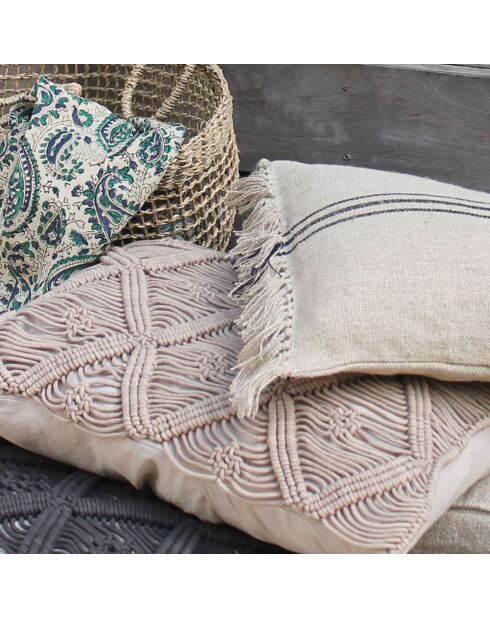 Housse de coussin Macramé ficelle - 35x50 cm