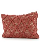 Kissenbezug aus Makramee-Terrakotta, 35 x 50 cm