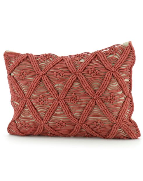 Kissenbezug aus Makramee-Terrakotta, 35 x 50 cm