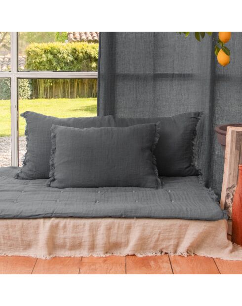 Funda de cojín Étamine antracita - 40x55 cm