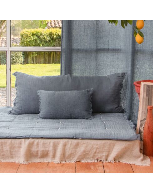 Housse de coussin Étamine indigo - 45x100 cm