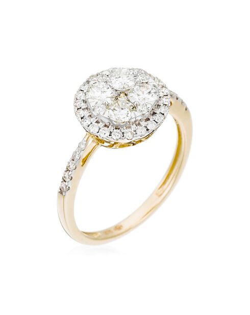 Bague Pompadour Diamants 0.74 ct or jaune