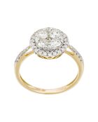 Bague Pompadour Diamants 0.74 ct or jaune