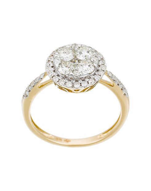 Bague Pompadour Diamants 0.74 ct or jaune