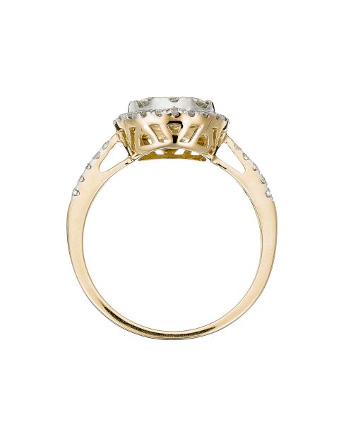 Bague Pompadour Diamants 0.74 ct or jaune