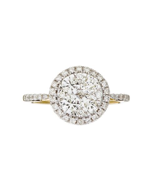 Bague Pompadour Diamants 0.74 ct or jaune