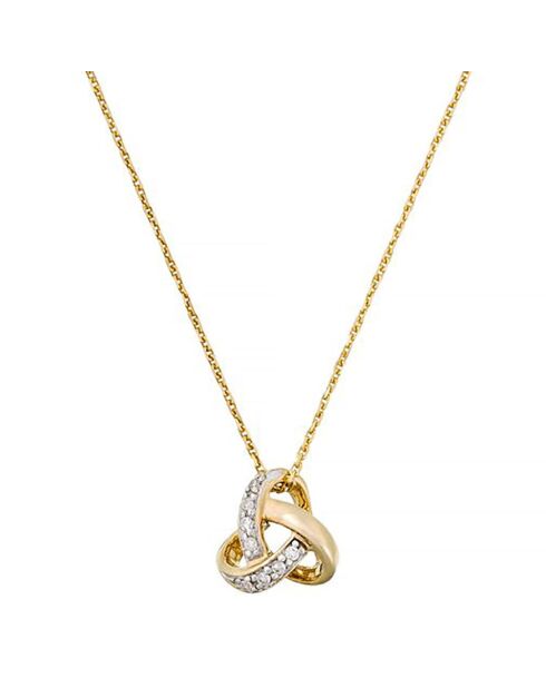 Pendentif Noeud Elegance Diamants 0.04 ct or jaune