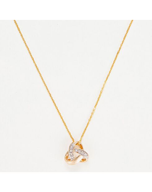 Pendentif Noeud Elegance Diamants 0.04 ct or jaune