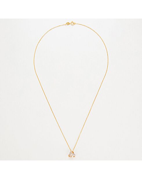 Pendentif Noeud Elegance Diamants 0.04 ct or jaune