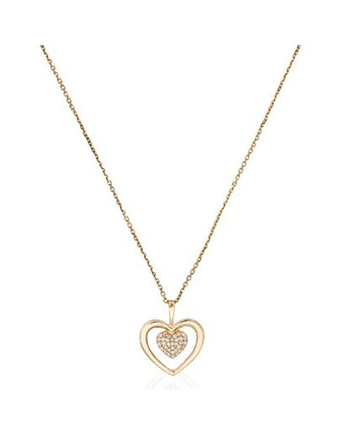 Pendentif Coeur tendresse Diamants 0.06 ct or jaune