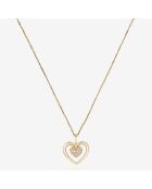 Pendentif Coeur tendresse Diamants 0.06 ct or jaune