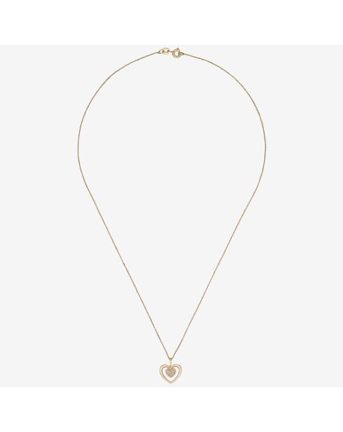 Pendentif Coeur tendresse Diamants 0.06 ct or jaune