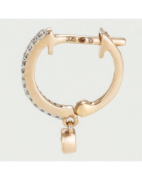 Boucles d'oreilles Créoles Charms Diamant 0.1 ct or jaune