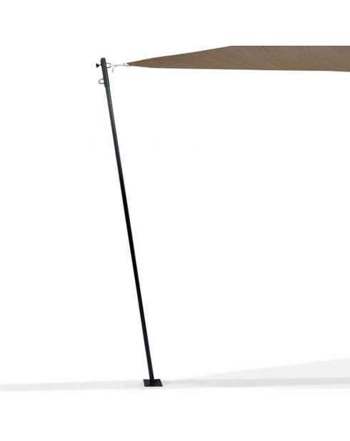 2 Poteaux ajustables pour voile d'ombrage noirs - 23 x3.5 cm
